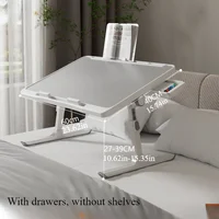 Table de lit pliable pour ordinateur portable, table de lit pour ordinateur portable réglable en hauteur et en angle, table pour ordinateur portable pour lit/canapé/fauteuil/sol, ordinateur portable 3