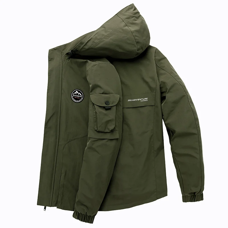 Work Wear Motorcycle Jacket Long Winter Jackets for Men Parkas Mountaineering Man Men's Clothing New Coats Military Luxury Coat