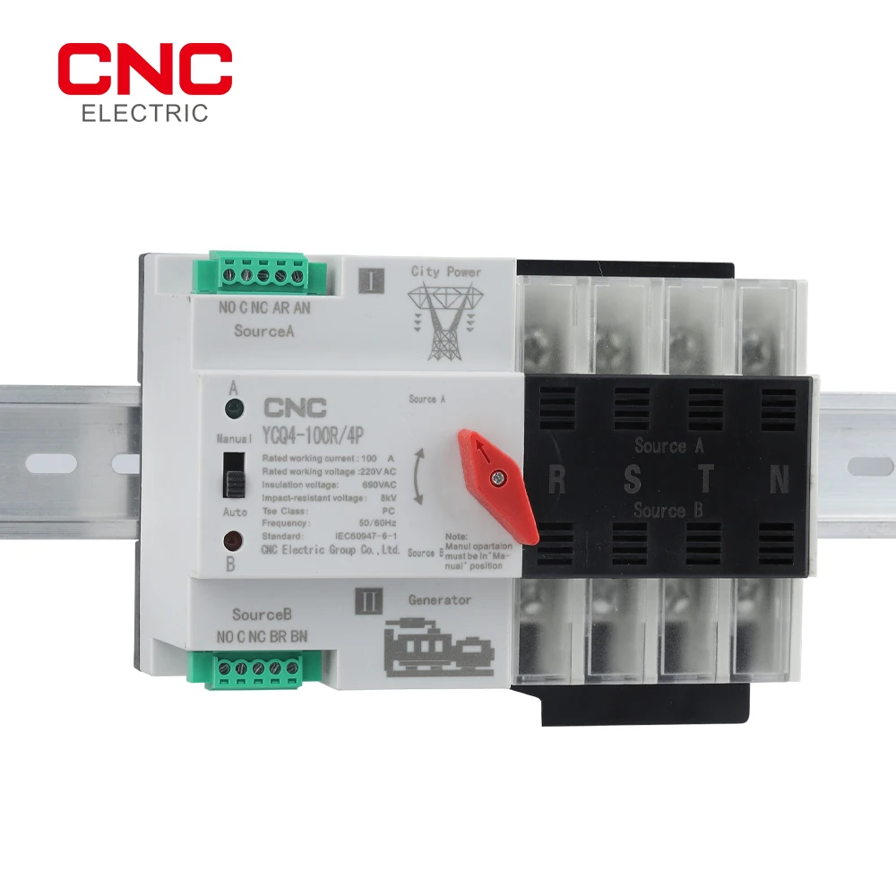 CNC YCQ4-100R/4P 63A 100A 50/60 Гц двойной переключатель питания бытовой электропередачи |