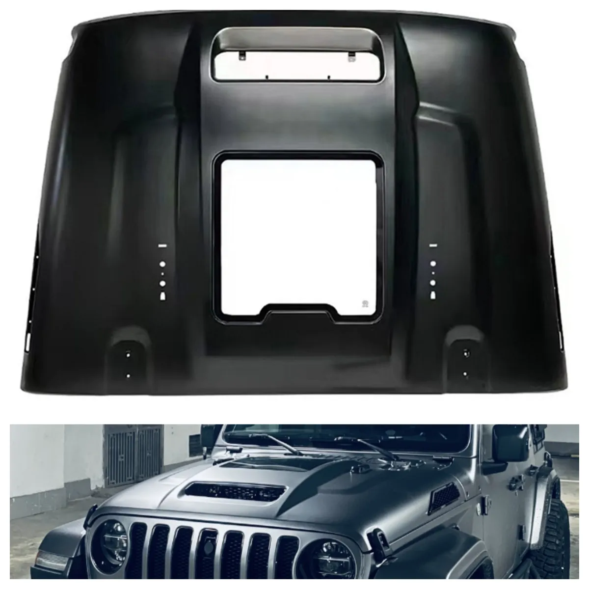 

SXMA JL1283 Hood New Steel Glass Engine Hood Bonnet for Gladiator Parts 4x4 Air Vent 4x4 Offroad Hood for Jeep Wrangler JL 18+