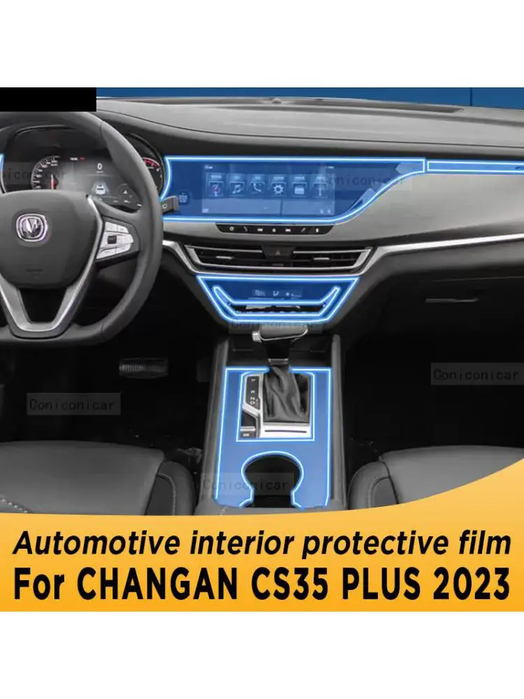 

For CHANGAN CS35 Plus 2023 Gearbox Panel Dashboard Navigation Automotive Interior Protective Film TPU Transparent Anti-Scratch
