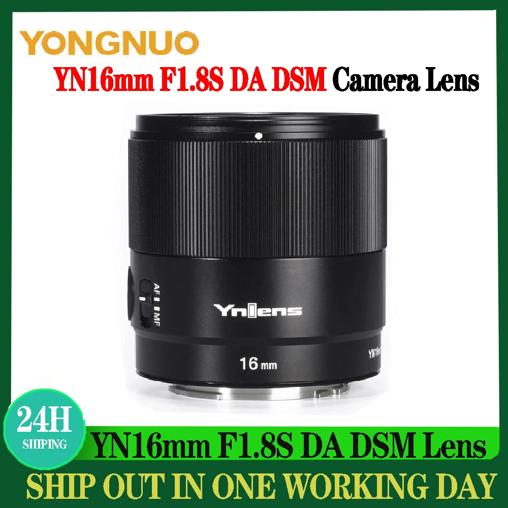 YONGNUO YN16mm F1.8S DA DSM APS-C 카메라 렌즈, 자동 및 수동 초점, 대형 조리개, 와이드 엔젤 프라임 렌즈 지원,  E 마운트용