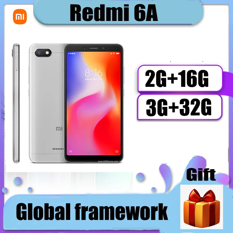 Xiaomi Redmi 6A Smartphone 3GB 32GB Google Play Cellphone Helio A22 Processor with Global Framework 3000mAh Face Unlock | Мобильные