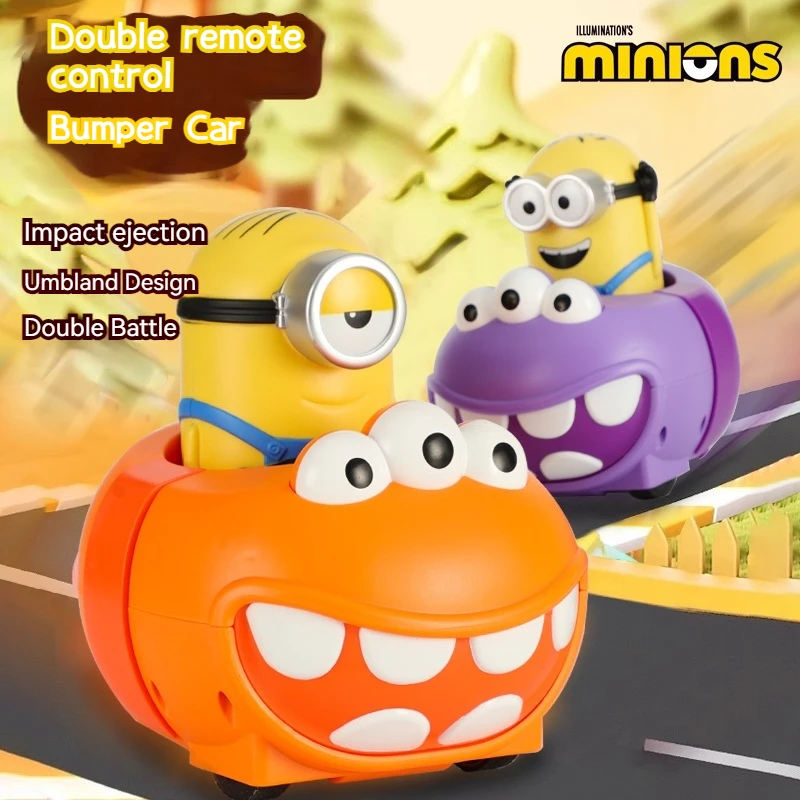 2.4g Genuine Minions Bob Stuart Remote Control Launch Bumper Car Cartoon Charging Two Person Battle Remote Control Toy Car Set 3