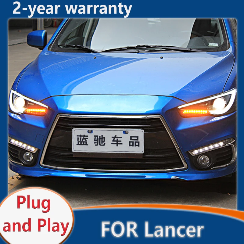 

For Mitsubishi Lancer EX Headlights 2009-2018 LED Headlight LED DRL Hid Option Beam Accessories Head Lamp