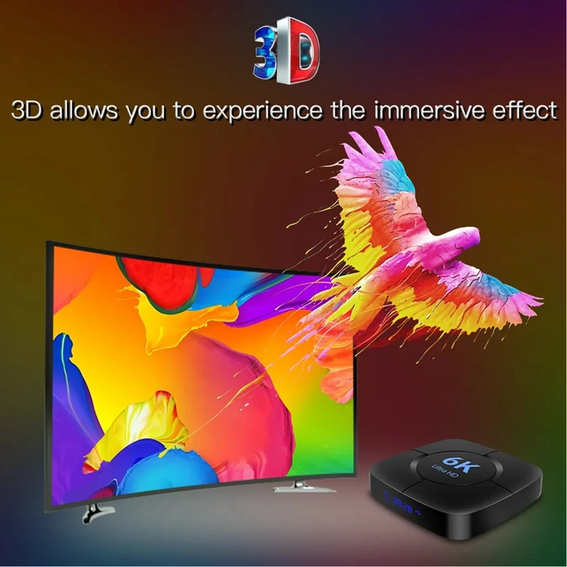 스마트 6K TV 박스 HD 비디오 미디어 플레이어 세트, 안드로이드 10 올위너 H616 쿼드 코어, 2.4G/5Ghz BT, 32GB, 6K, 4K