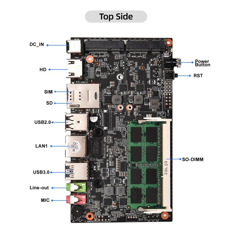 BT3 PRO 섀시 HSW-U, DDR3 8G 1600Mhz + 128GB MSATA SSD 기가비트 RJ45 지지대 4K 해상도 미니 PC 케이스 교체 세트 (EU 플러그)