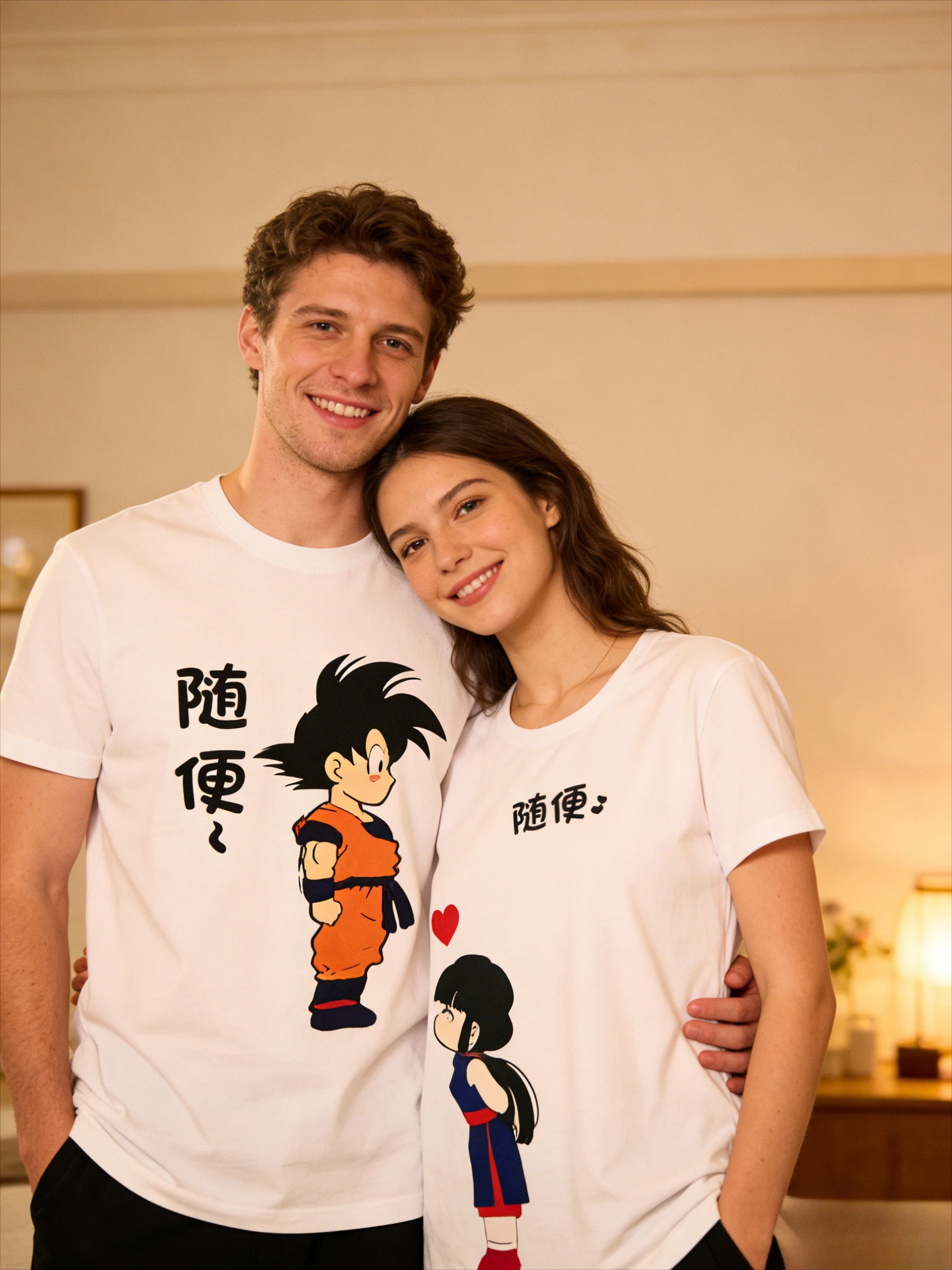 2026 Sommer Dragon Ball Retro Anime T-Shirt Paar-Outfit Goku Chi-Chi Lässiges Lockeres Sport-T-Shirt Lustiges Casual-Design Y2K-Stil