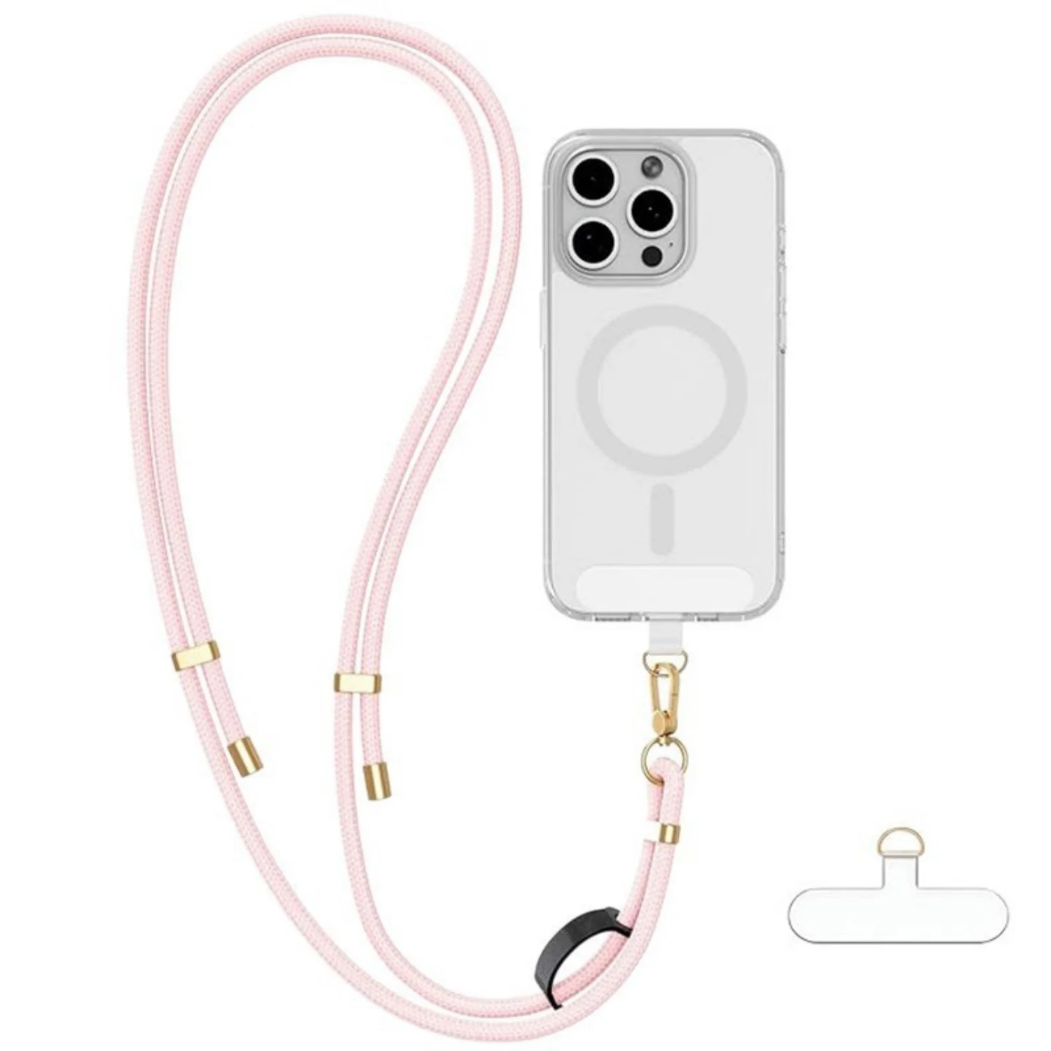 Anti-Theft & Anti-Loss Crossbody Phone Lanyard Set with Leather Hoop and Wrist Strap