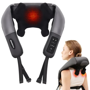 Masgre Upgraded Cordless Neck Massager with Heat – 4D Deep Tissue Kneading 1