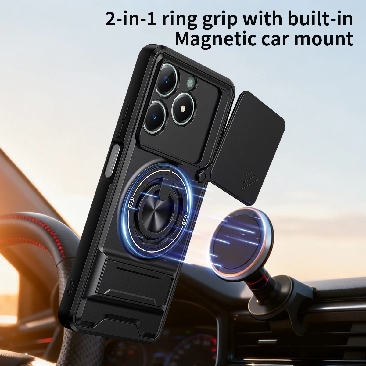 360° Rotating Ring Holder Magnetic Phone Case Protective Cover