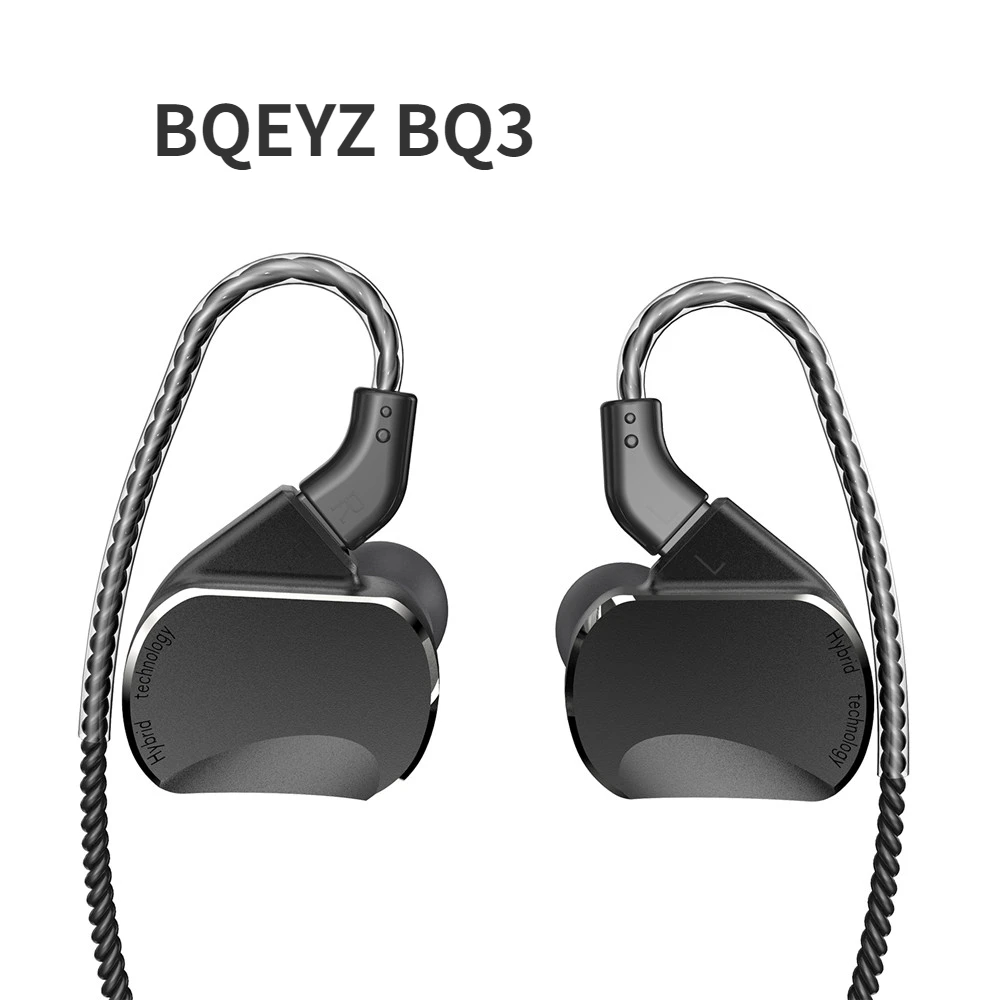 

BQEYZ BQ3 In-Ear Moniter HiFi Earphone Aluminum Metal Earbuds Case 0.78mm Replaceable Cable Silicone Eartips Ear Buds