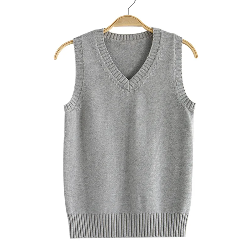 2024 Adult Girls Secondary School Uniform Sweater Vest Female Waistcoat Sleeveless Cosplay Anime Knitting Coat 2