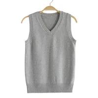 2024 Adult Girls Secondary School Uniform Sweater Vest Female Waistcoat Sleeveless Cosplay Anime Knitting Coat 2