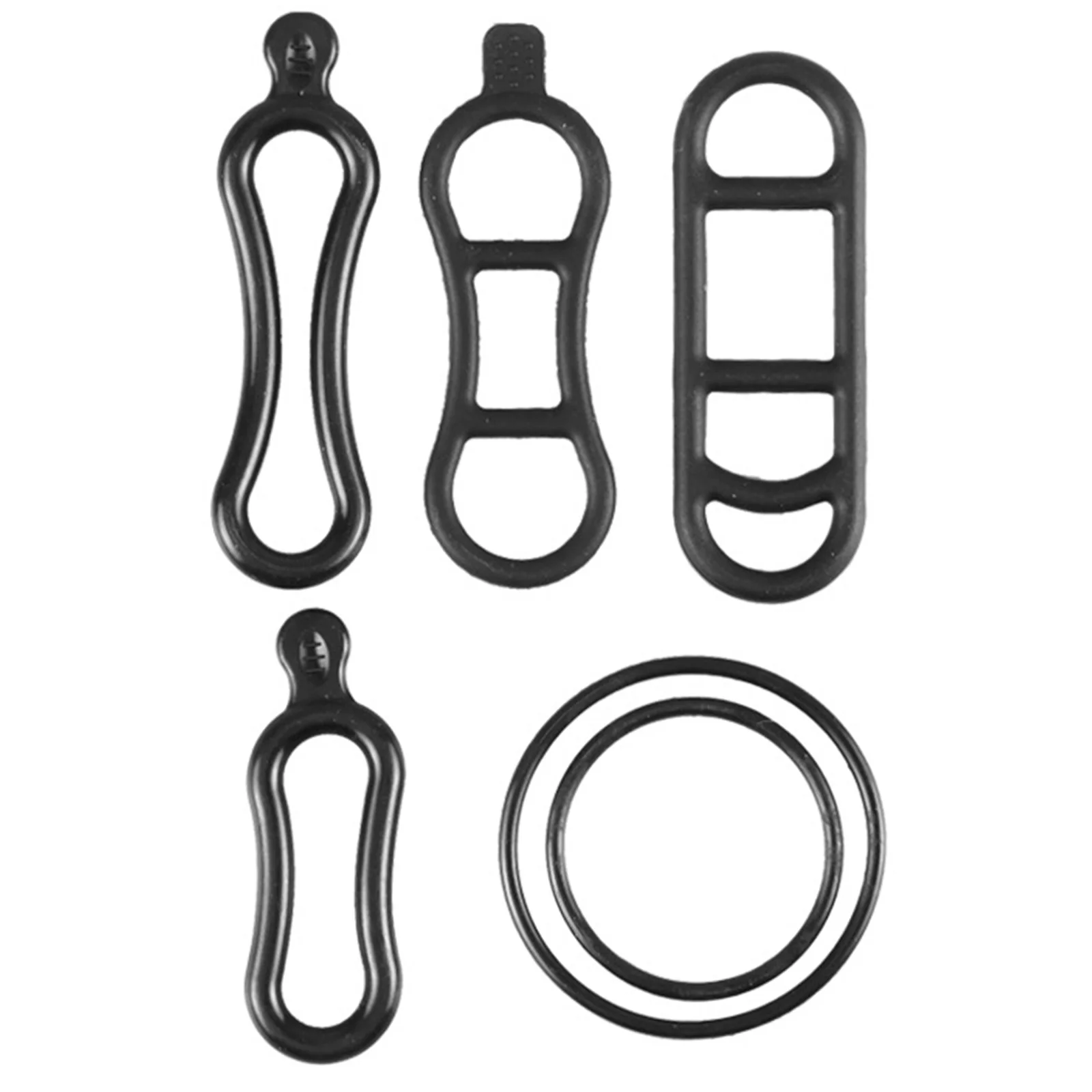 HUAZEXINX 5 Pcs Bicycle Light Silicone Straps Cycling Bicycle Rubber Bike Silicone Mount Band For Bicycle Light Sets, Black (70 X 23 Mm