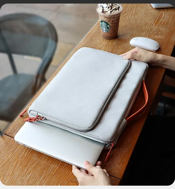 Borsa Porta PC Voova 13-14 Pollici - Custodia Impermeabile Antiurto Con Tracolla Per Laptop | Grigio