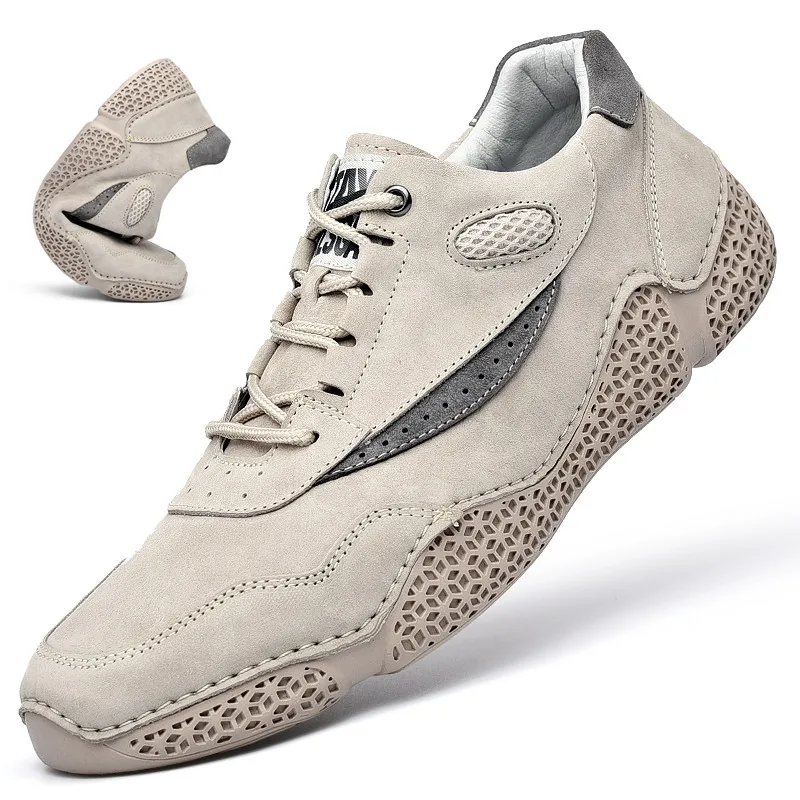 

Men's Sneakers Genuine Leather Suede Shoes Man Outdoor Soft Bottom Walking Sneaker Men Casual Shoes Comfortable Handmade Loafers