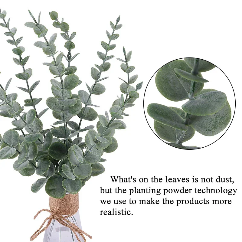 Artificial Plants 10pcs Eucalyptus Leaves for Home Garden Wedding Decoration