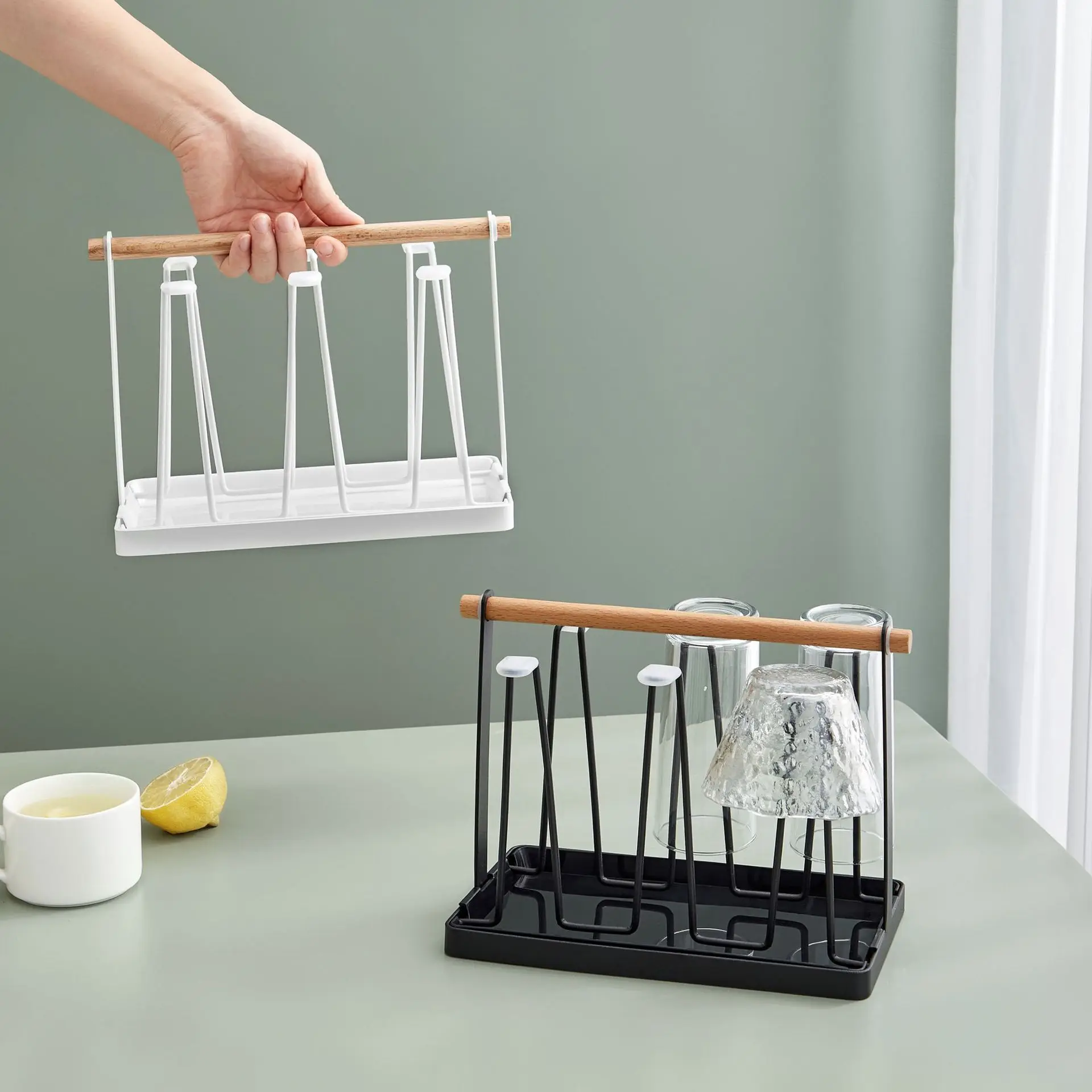 

Creative Iron Red Wine Glass Rack, Household Desktop Living Room Cup Drain Rack, Multi-functional Cup Holder