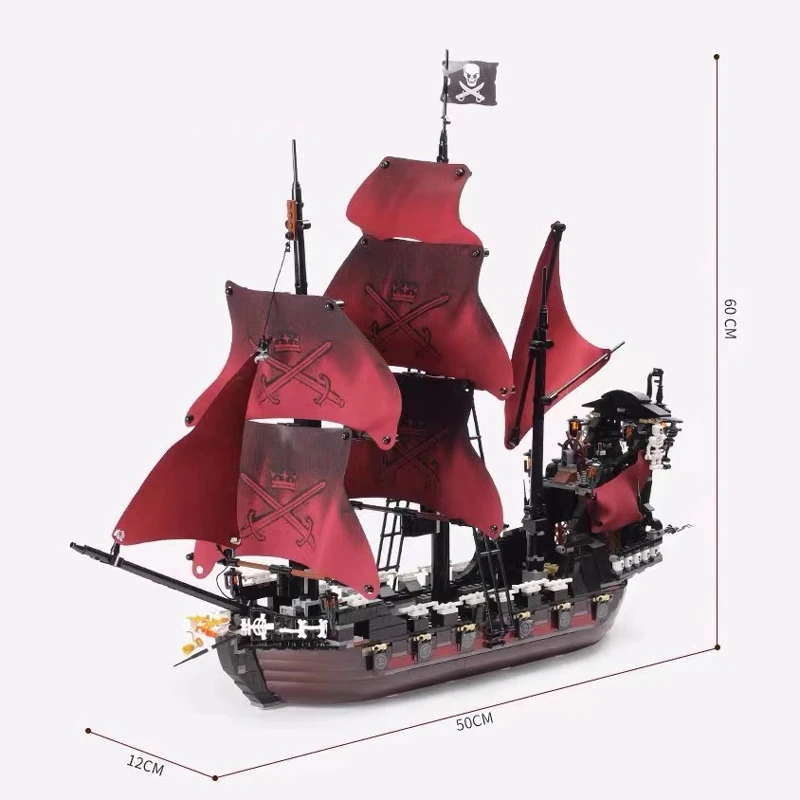Ghost ship Pirates of the Caribbean Building blocks Queen Anne Revenge Battleship Black Pearl Ship Model Bricks toy kid gift 6