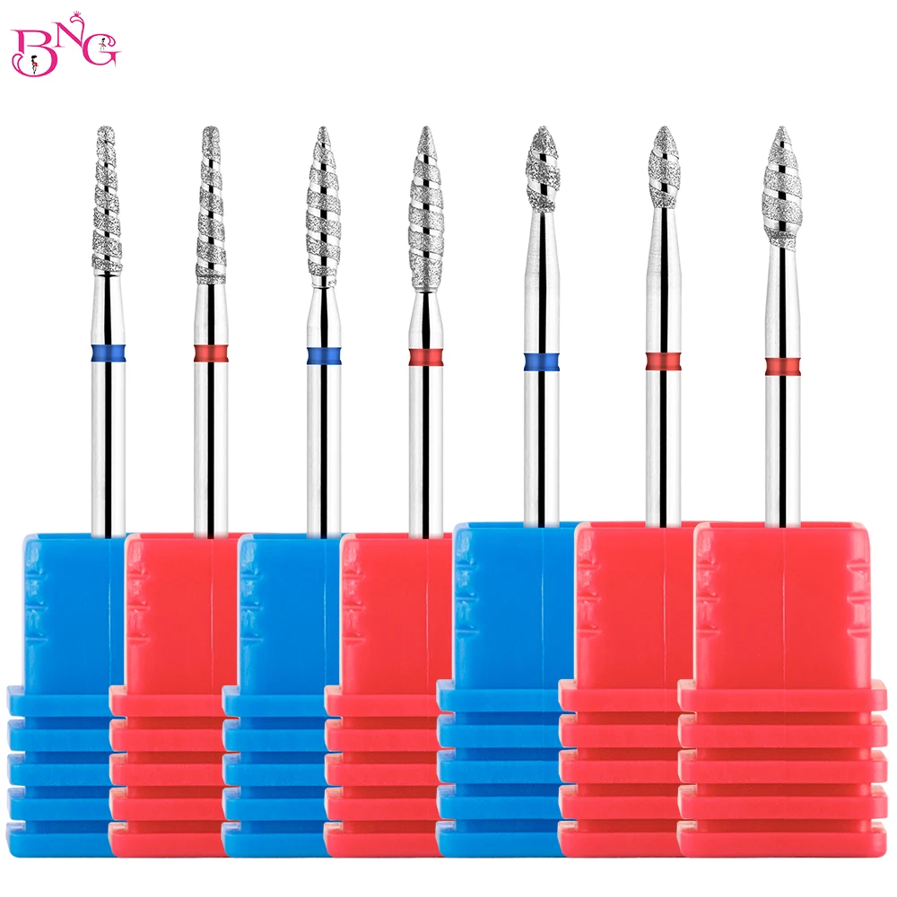 2pcs/lot Nail Drill Bits Flame Diamond Bit for Nail Drill 3/32” Manicure Milling Cutter Cuticle Rotary Burr Drill Accessories Best Sellers In Beauty & Health