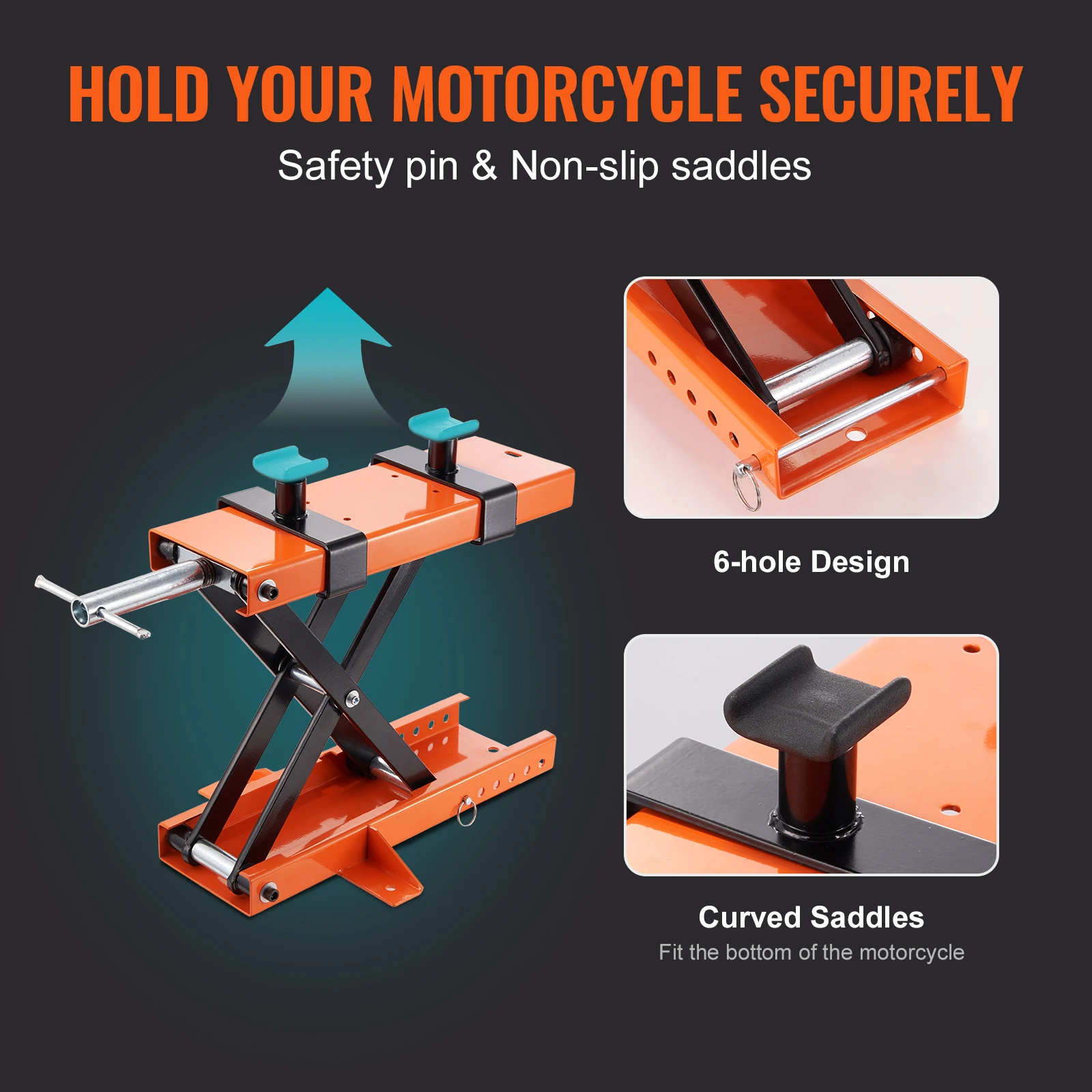 Steel Motorcycle Scissor Lift Jack for Bike Maintenance