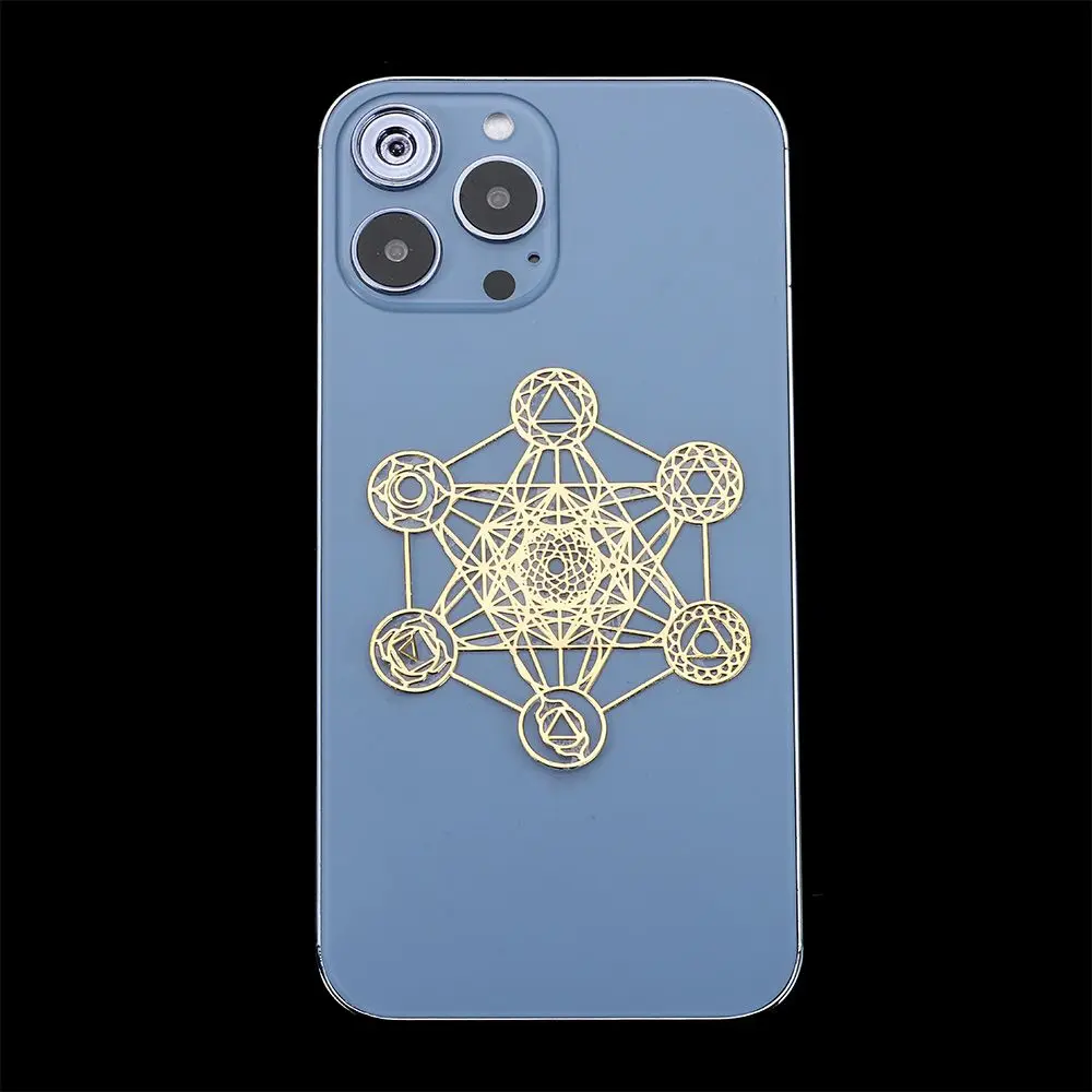 Sacred Geometry Gold Copper Metal Art Sticker for Crafting and Jewelry Making