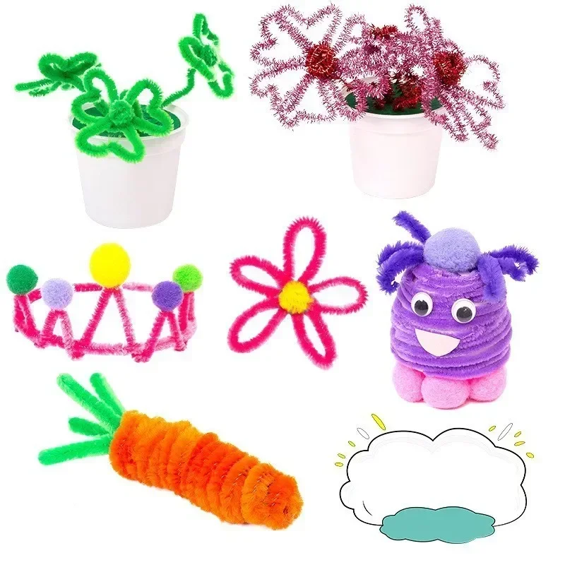 Colorful Chenille Stems Wire Twisted Rods 100/10Pcs DIY Crafts Soft Sticks Pipe Cleaners Kids Toys Wedding Decoration Supplies chenille pipe cleaners craft supplies craft toys chenille craft supplies