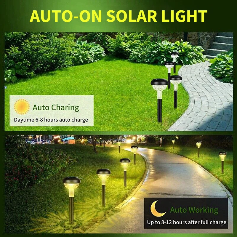 Solar Lights Led Garden Lights Lawn Lamps Pathway Light Waterproof Outdoor Landscape Lighting 1/2/4/6/8Pcs