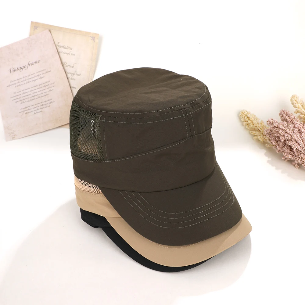 Quick Dry Military Hats For Men Summer Flat Top Baseball Caps Women Army  Cap *