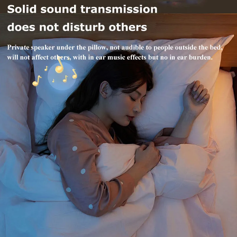 Mini Bone Conduction Bluetooth 5.3 Speaker Ultra-thin Sleep Aid Soundbar Wireless MP3 Music Player Timed Shutdown Long Endurance