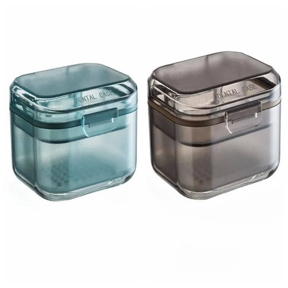 

Orthodontic Appliances Dental Cover Box Large Capacity Portable Dental Storage Case Sealed Three Layer Denture Bath Box Men