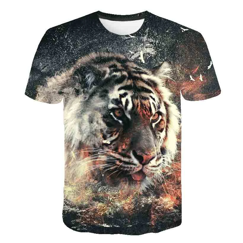 2022 New Summer Tiger 3D T Shirts Casual Boy girl Kids Fashion Short Sleeve boys girls Children Printed T-shirt Cool tops - tees t shirt kid