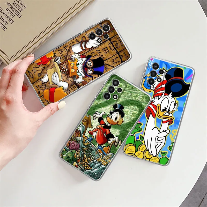 Custodia Per Samsung Galaxy A52 A53 A54 5G A12 A13 4G A33 A32 A50 A51 A71 A23 A21 Cover Trasparente Shell Cash Paperino