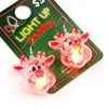 LED Christmas Earrings Glowing Light Up Earrings Santa Reindeer Snowman Christmas Tree Dangle with Lights for Party Women 6