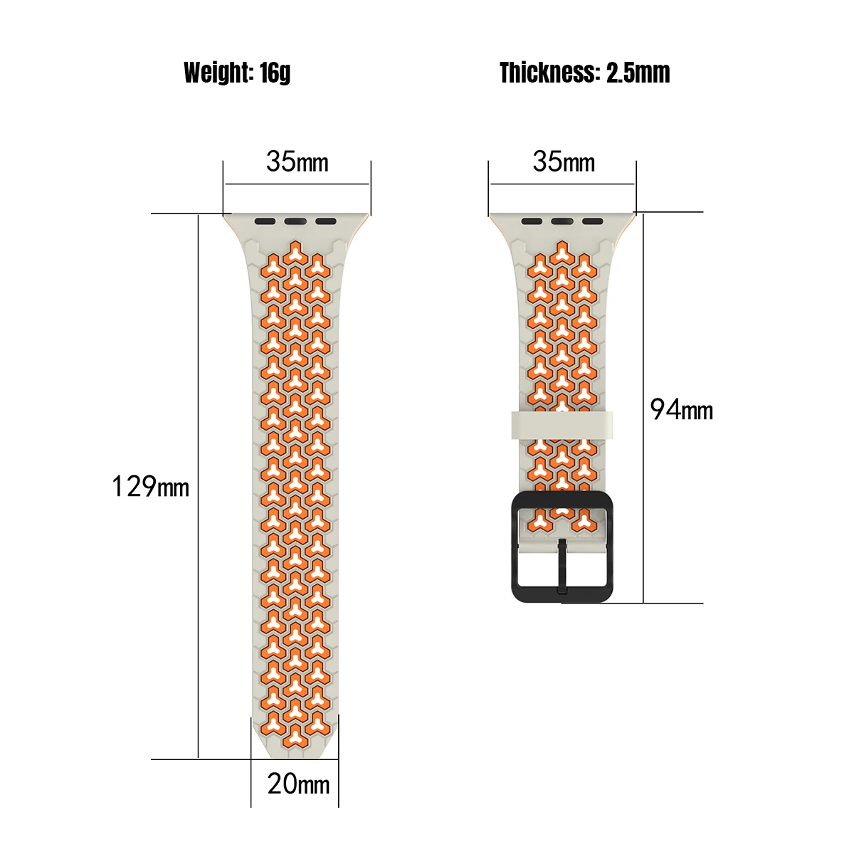Breathable Silicone Two-Tone Adjustable Sport Band