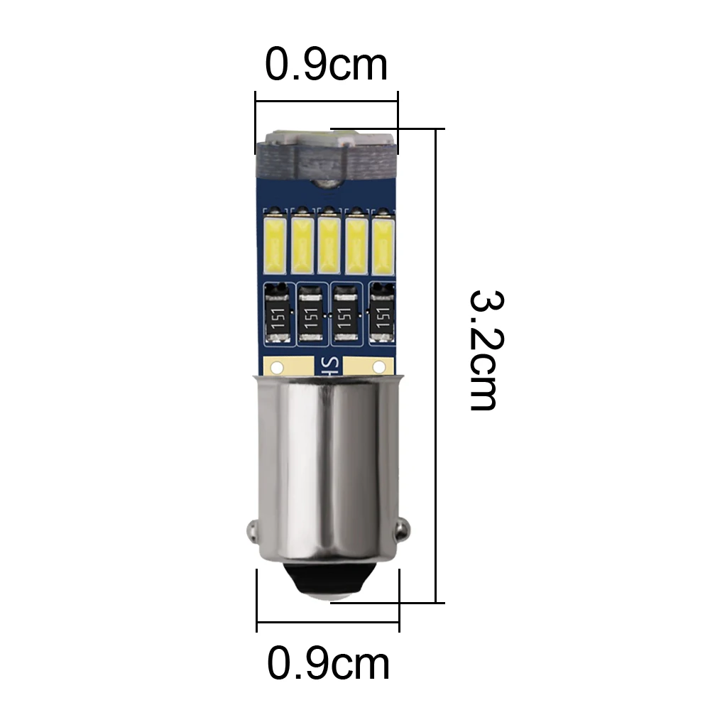 100pcs BA9S LED H6W T4W LED 자동차 후면 인테리어 조명 15 SMD 4014 자동 번호판 빛 독서 램프 비 극성 DC12V
