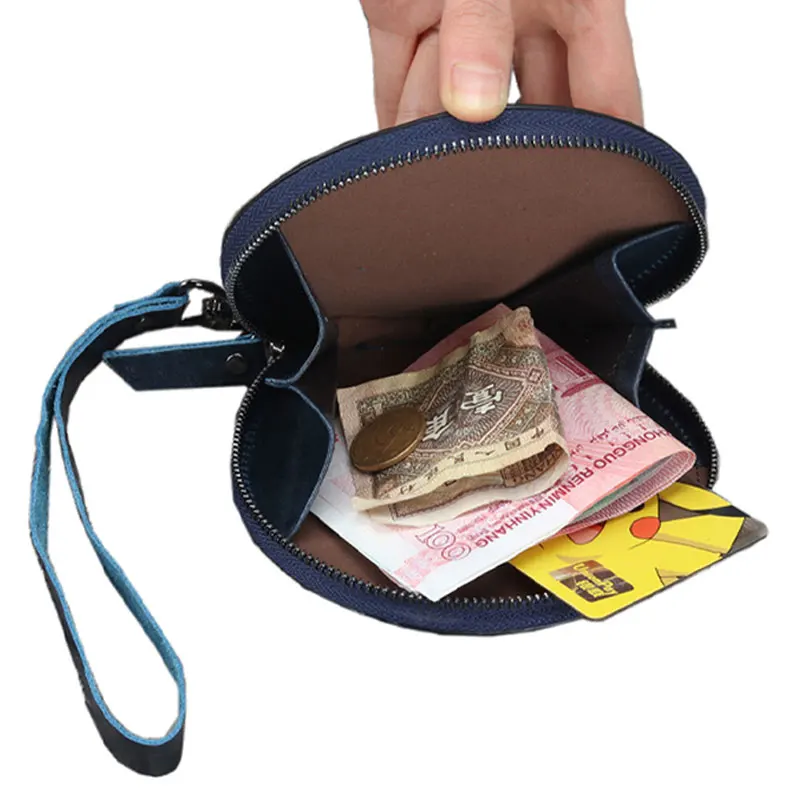 2022 New Round Women Wallets Genuine Leather Cute Retro Zipper Mini Ladies Wallet Bag High Quality Coin Pocket Female Purses 3