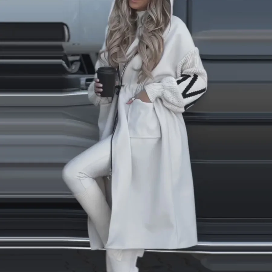Spring Women Parka Jacket Coat Long White Hoodie Thick Warm Coats Female Spring New Elegant Casual Trendy Ladies Clothes
