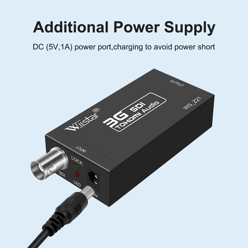 Wiistar SDI to HDMI Audio Video Converter BNC to HDMI Adapter HD 3G for Monitor HDTV