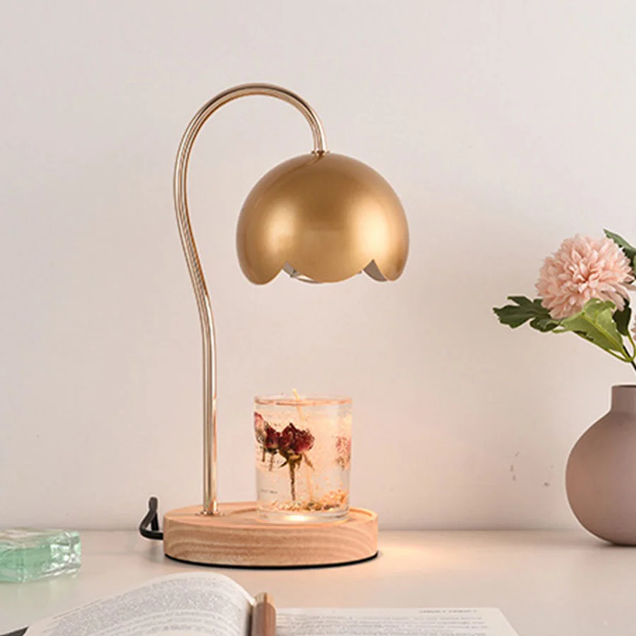 

Creative Electric Candle Warmer Lamp Oak Melt Wax Spa Fragrance Burner Aromatherapy Table Lamp Home Bedside Bedroom Sleep Light