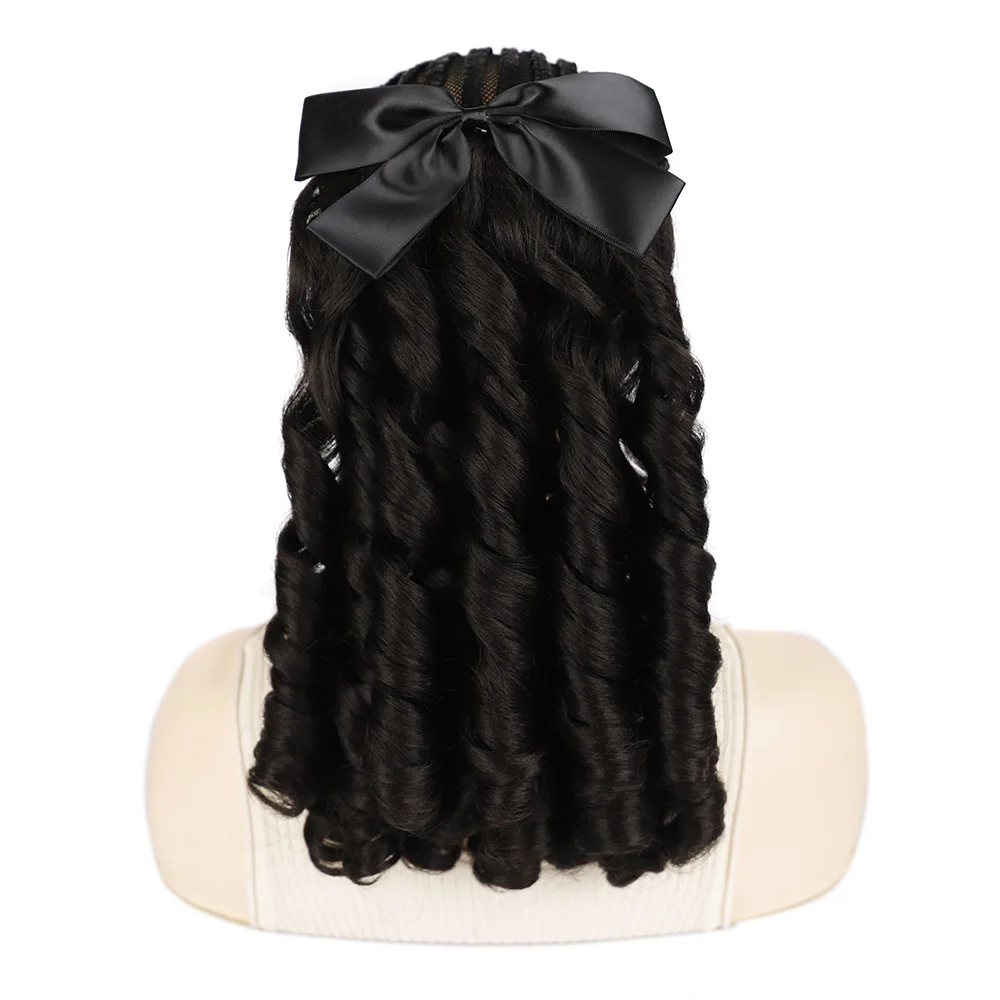Republic of China Style Ponytail Princess Curly Wig Film and Television Retro Dance with Hair |