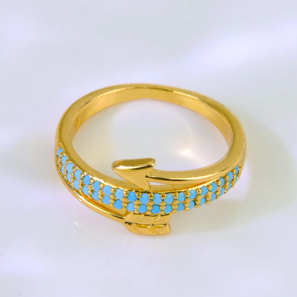 Luxus Dubai Mode Ringe 21k Gold Überzogene Brasilianische Zirkonia Cocktail Ring Nahen Osten Frauen Vintage Party Schmuck – Detail 9