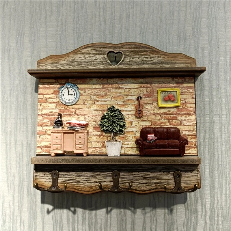 

Деревянный настенный крючок в виде морской рыбы, декоративный Железный Художественный Цветочный кластер, дверной крючок, брелок, повседневный органайзер, товары для дома, аксессуары для ворот