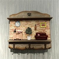 Wooden Home Miniture Key Hook Ornamental Metal Tableware Model Wall Handbag Hanger Everyday Convenience Homeware Decor Door 1