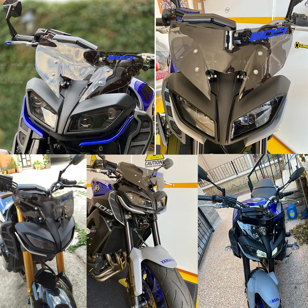 MT09 Windshield Windscreen For YAMAHA MT09 SP FZ09 Motorcycle Wind