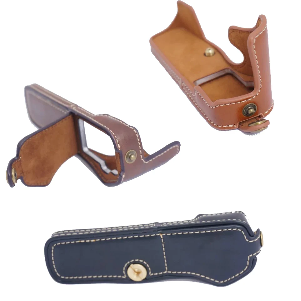 Custodia Per Fotocamera In Pelle Pu Mezza Carrozzeria Per Olympus Em5 Ii Omd Em5-Ii Em5 Mark Ii