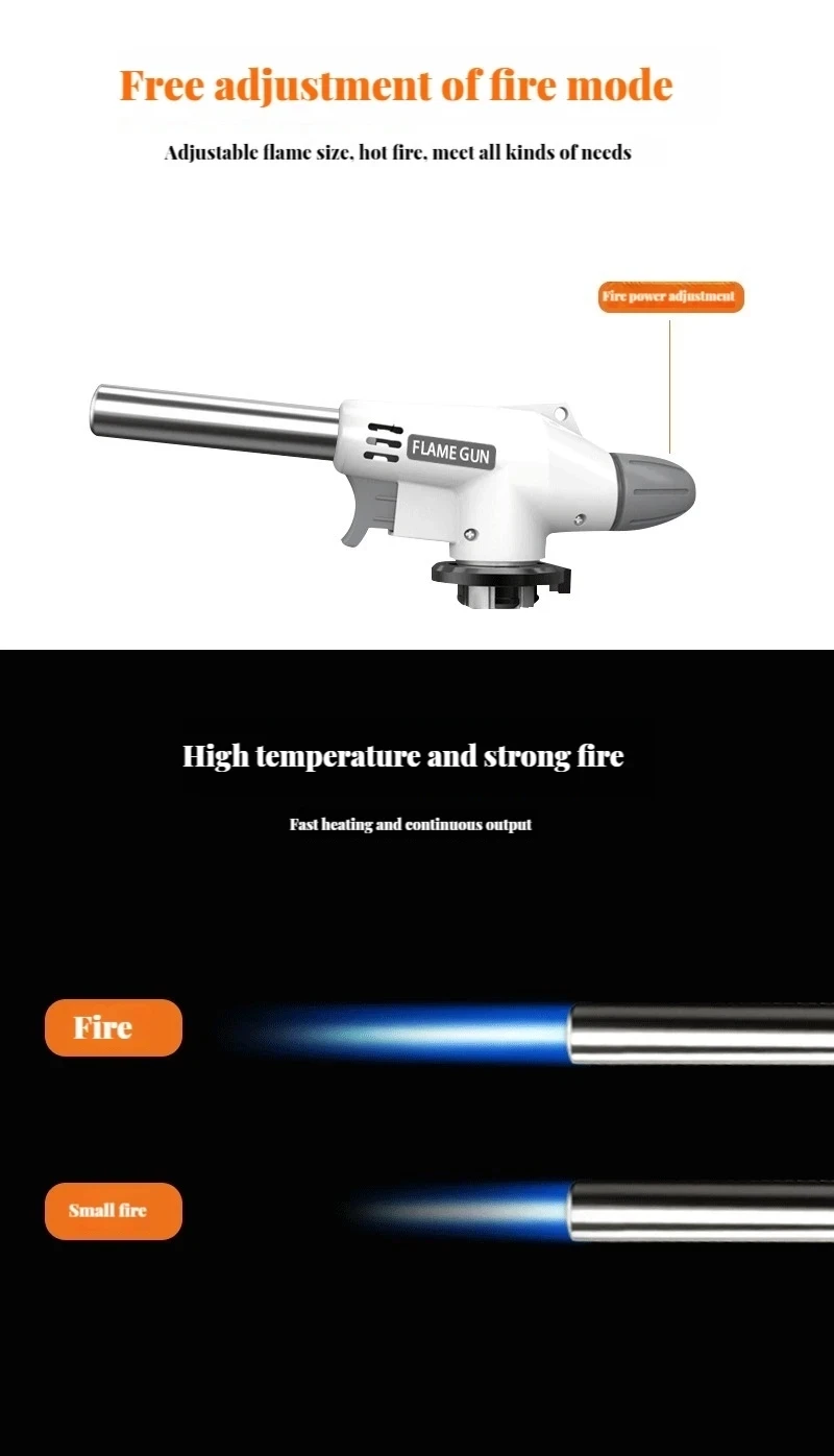 Description Picture 5 of itemTorch Cooking AutoIgnition Butane Gas Welding-Burner Welding Gas Burner Flame Gas Torch Flame Gun Blow for BBQ Camping Cooking