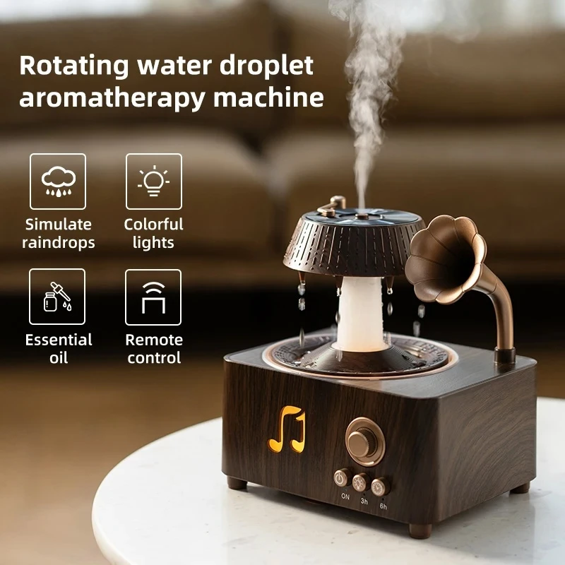 Cd Diffuser Rotating Raindrop Aromatherapy Diffuser Retro CD Style Bluetooth White ...