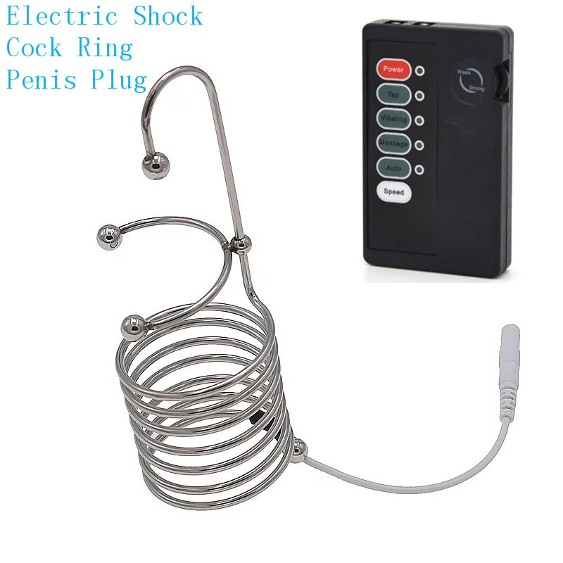 Cock Rings Time Delay Medical Themed Toys BDSM Electric Shock Penis Ring Urethral Catheter Sound Sex Toys For Men Masturbation